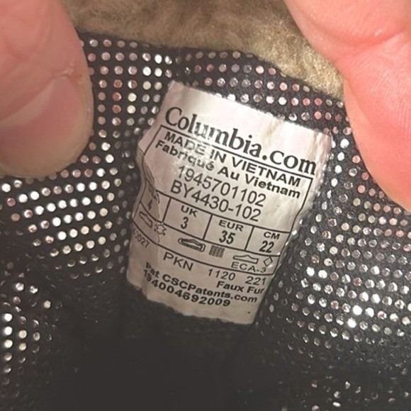 Columbia Girls Winter Snow Boots Gorpcore Size 3 Outdoor Cream Purple Sleding - Picture 8 of 8